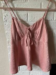 Pink Satin Tank Top