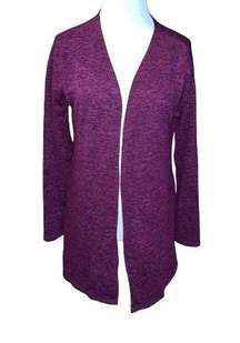 SHOP BASIC PURPLE OPEN CARDIGAN STYLE P1125 WOMEN SIZE LARGE POLYESTER SWEATER