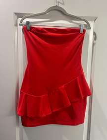 Red Strapless Dress