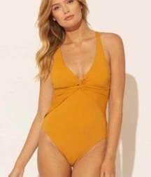 Bleu Rod Beattie One Piece Swimsuit Desert Dreams Golden Yellow NWT 12