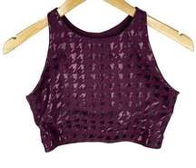 Peloton Dark Red Burgandy Houndstooth High Neck Light Support Sports Bra Large