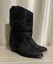 DINGO Boots Leather Western Cowboy Stud Embellished Silver Tone Tips