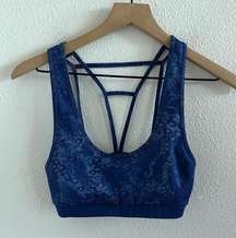 NWOT Anthropologie Daily Practice Sport Bra Blue Strappy XS