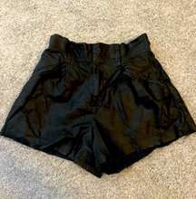 Leather high waisted shorts