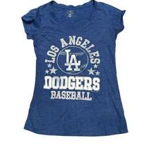 MLB LA Dodgers VNeck Fitted Med Blue Baseball Womens Tee