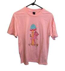 Pleasing Harry Styles Mushroom Pink Short Sleeve Graphic T-Shirt Oversized Small