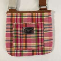 Tommy Hilfiger Womens Plaid Crossbody Bag