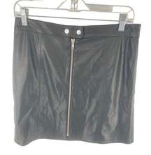 n:Philanthropy Women's Vegan Leather Skirt Mini Zip Closure Straight Black Large