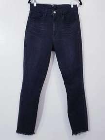 3x1 NYC Skinny Jeans Black High Rise Frayed Hem Denim