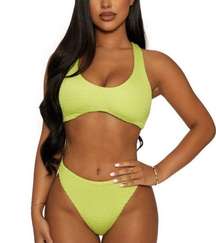 Naked wardrobe new in bag bikini set green size small