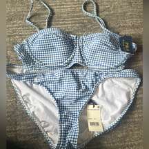 Gingham polo bikini NWT L bottom M top