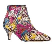 New  Women's 8.5 Kinzey Floral Pointed Bootie Kitten Boots Shoes Boho