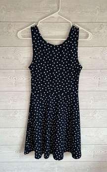 Divided Navy Polka Dot fit & flare sleeveless dress Size 6