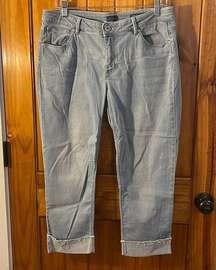 JJill Petite denim light blue Cropped Cuffed jeans size 12P Authentic Fit