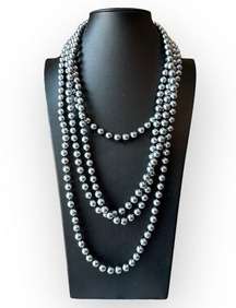 Joan Rivers Blue Gray Pearl Style Beaded Necklace