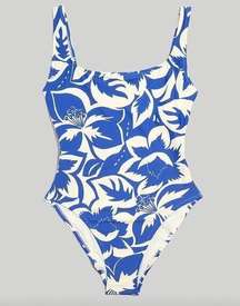 New! Madewell Second Wave Square-Neck Tank One-Piece Swimsuit in Tropicale Flora