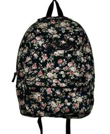 Vans Off The Wall Backpack Black Floral Rose Patterned School Skate Laptop Bag