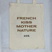 French Kiss Mother Nature OCB Natural Rolling Papers Smoking Beige Tote Bag.