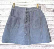 Lost & Wander Corduroy Light Blue Mini Skirt SZ XS