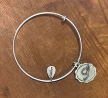 Silver S Bangle Charm Bracelet