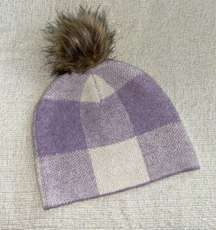 Christian Siriano Plaid Beanie w/ Pom