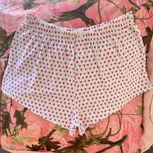 heart print pajama shorts