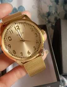 gold tone analog watch MESH BAND ADJUSTABLE BRACELET 