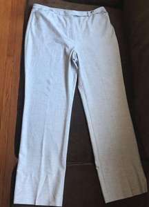 Gray Pleated Long Wide Leg Stretch Business Pants 12P