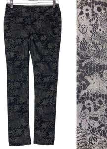 DKNY Black Lace Print Jeggings Stretch Skinny Jeans 2 P Petite