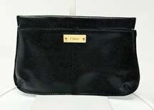 CHLOE' BLACK FLAT COSMETIC BAG- POUCH- PURSE- WALLET -TRAVEL