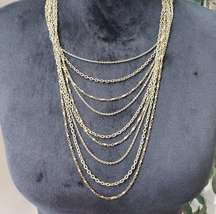 Goldwater Greek Womens Vintage Gold Tone Monet Multi Strand Chain Necklace