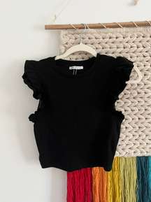 Black Ruffle Top