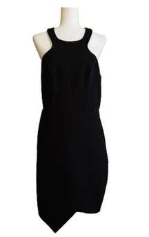 Bisou Bisou Dress Black Sleeveless Asymmetrical Envelope Hem LBD Dress Size 10