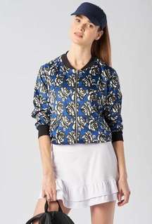 GOTTEX STUDIO SATIN BOMBER JACKET IN BLUE FLOWER