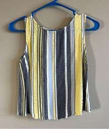 ✨ Harper Women’s Yellow Blue Striped Tank Top Small