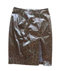 BLACK HALO Animal Print Side Zip Pencil Skirt Size 6