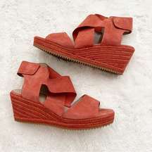 EILEEN FISHER Willow Espadrille Wedge Coral Pink