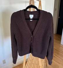 H&M Brown Knit Cardigan sz S