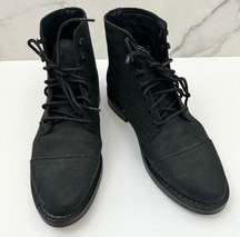 Thursday Boot Co. Women's Captain Lace Up Boot Bootie Size 8 Matte Leather Black