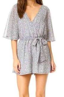 Rebecca Minkoff Steph Slate Gray Floral Romper