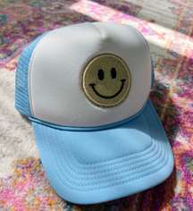 Blue Smiley Face Trucker Hat