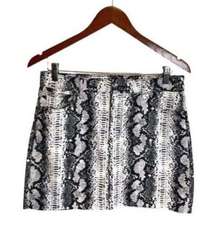 Tinseltown Mini Snakeskin Skirt White Black Grey Pockets Size 11 NWOT