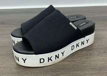 DKNY Carli Slide Sandals Black Y2K Platform Shoes Size 9