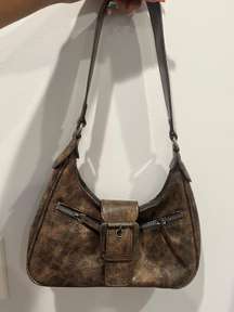 Brown Buckle Shoulder Bag 