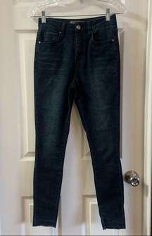 Harper Dark Wash High Rise Release Hem Skinny Jean 26