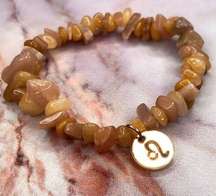 Leo Zodiac Charm Bracelet With Crystals Yellow Aventurine & Sunstone