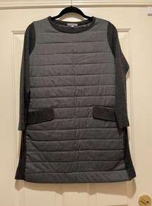 MIGNON Gray Quilted Dress - Size Medium - EUC!