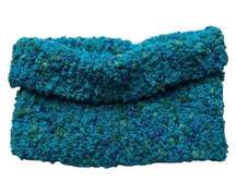 Bulky Handmade knit Infinity Scarf or Dickey in Turquoise, Green & Blue