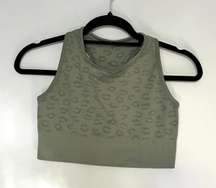 Olive Army Green Animal Print Sports Bra