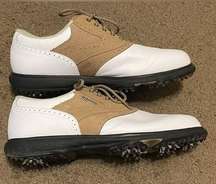 FootJoy SoftJoys Terrains Women’s Golf Shoes Size 9.5 White Tan Saddle 98242